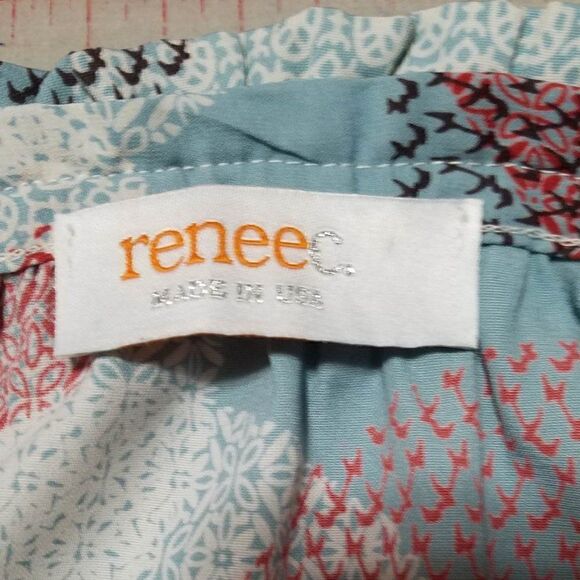 Renee C Boho circle Print Peasant BlouseSize Large - Picture 2 of 10